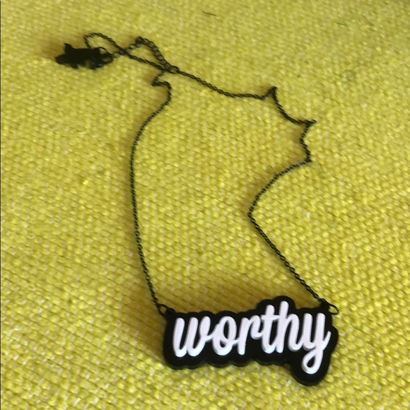 India Arie Jewelry - NECKLACE | “Worthy” Fun and factual streetwear statement neckla…